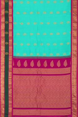 Image of Gadwal Silk Sea Green Saree