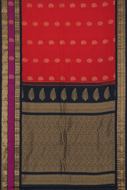 Image of Gadwal Silk Red Saree