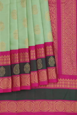 Image of Gadwal Silk Mint Green Saree