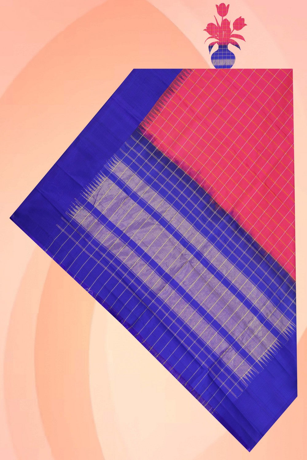 Image of Gadwal Silk Fuchsia-Pink Dupatta