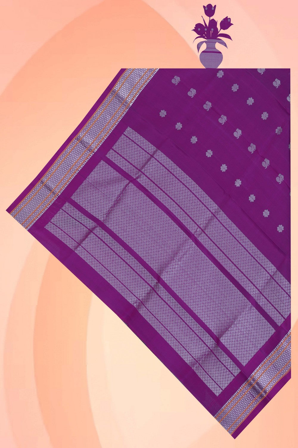 Image of Gadwal Silk Purple Dupatta