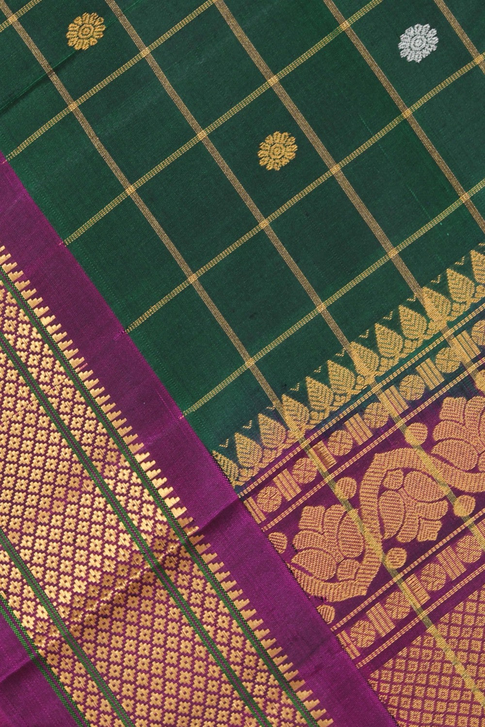Image of Gadwal Silk Green Dupatta