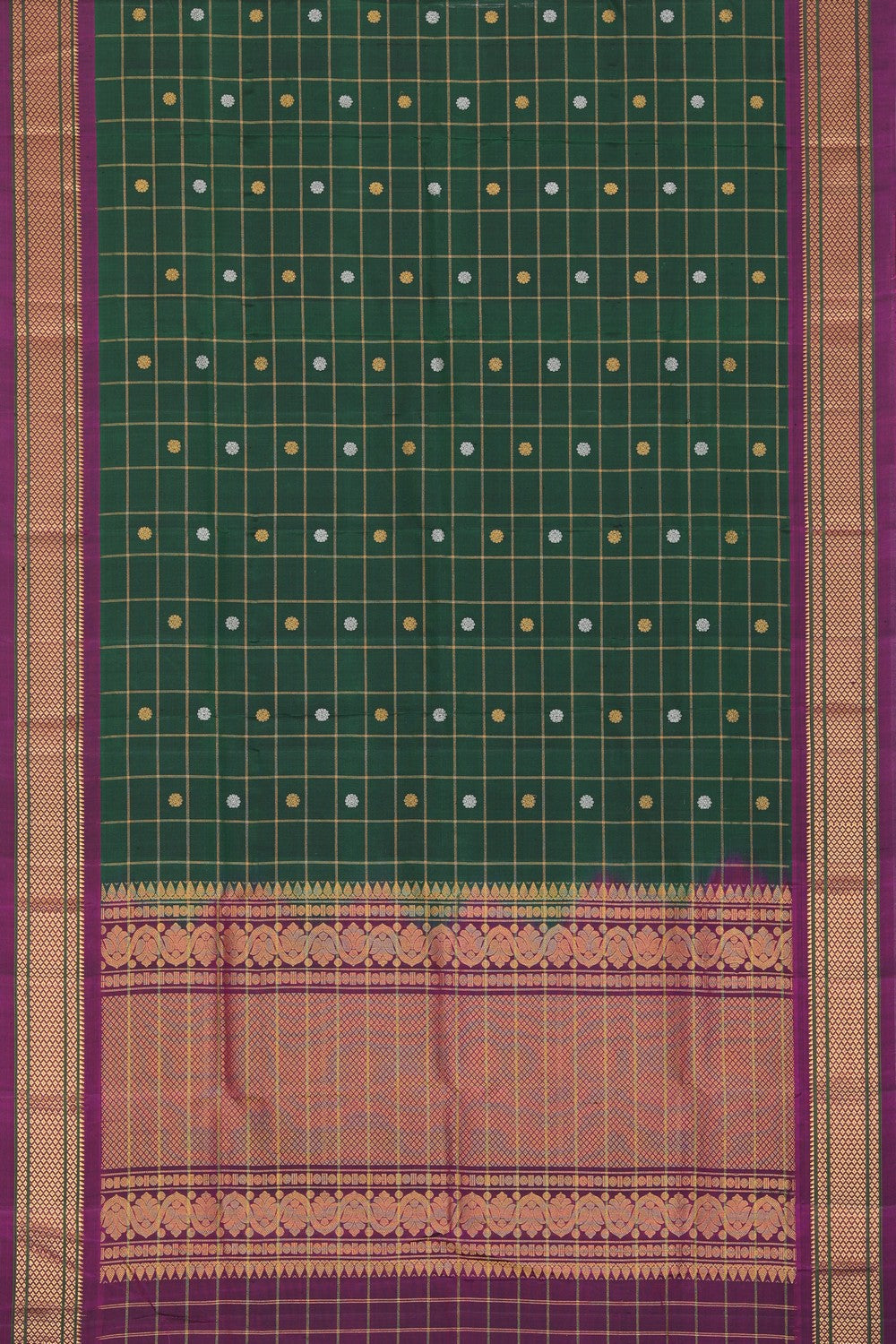 Image of Gadwal Silk Green Dupatta