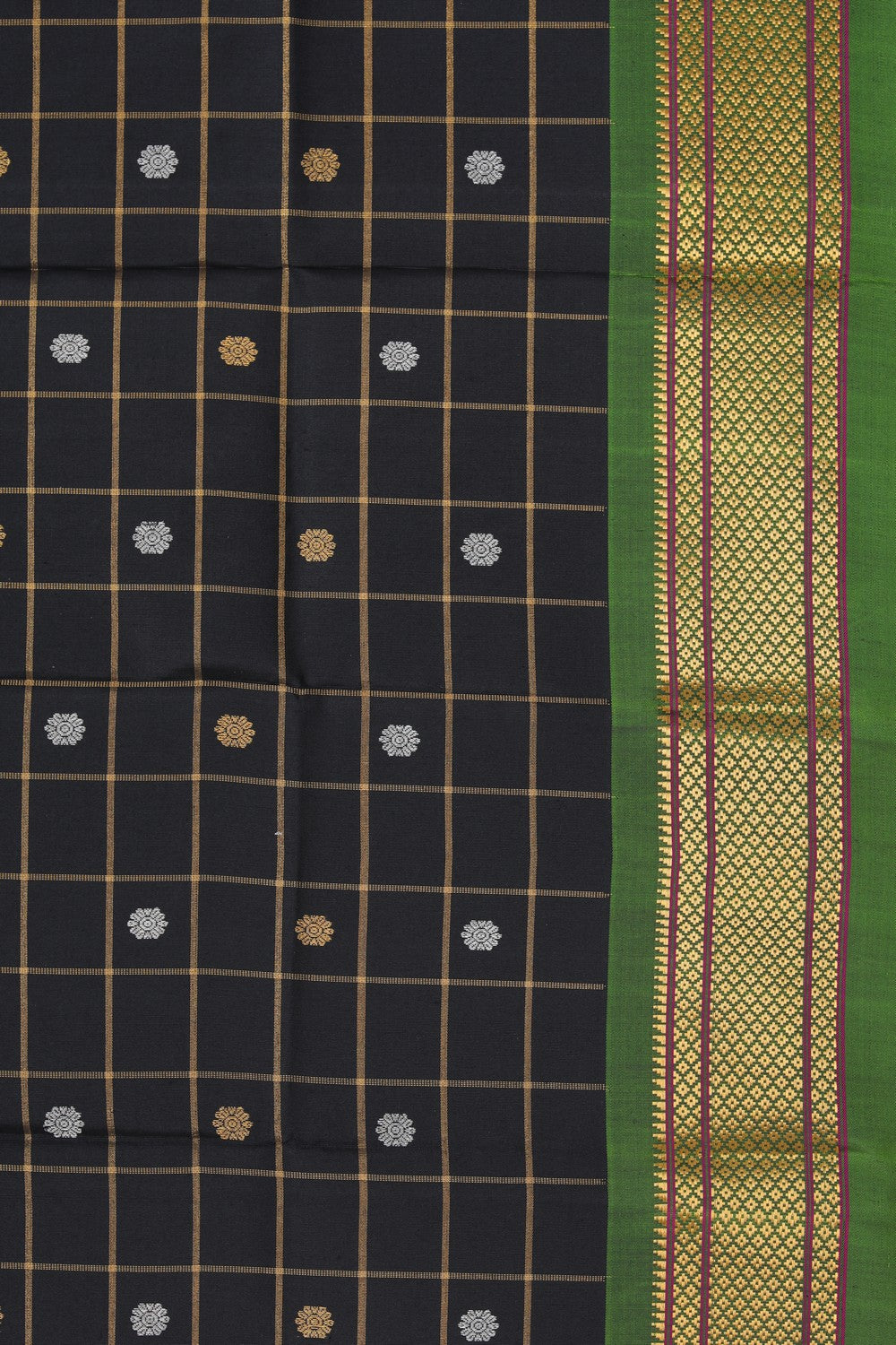 Image of Gadwal Silk Black Dupatta