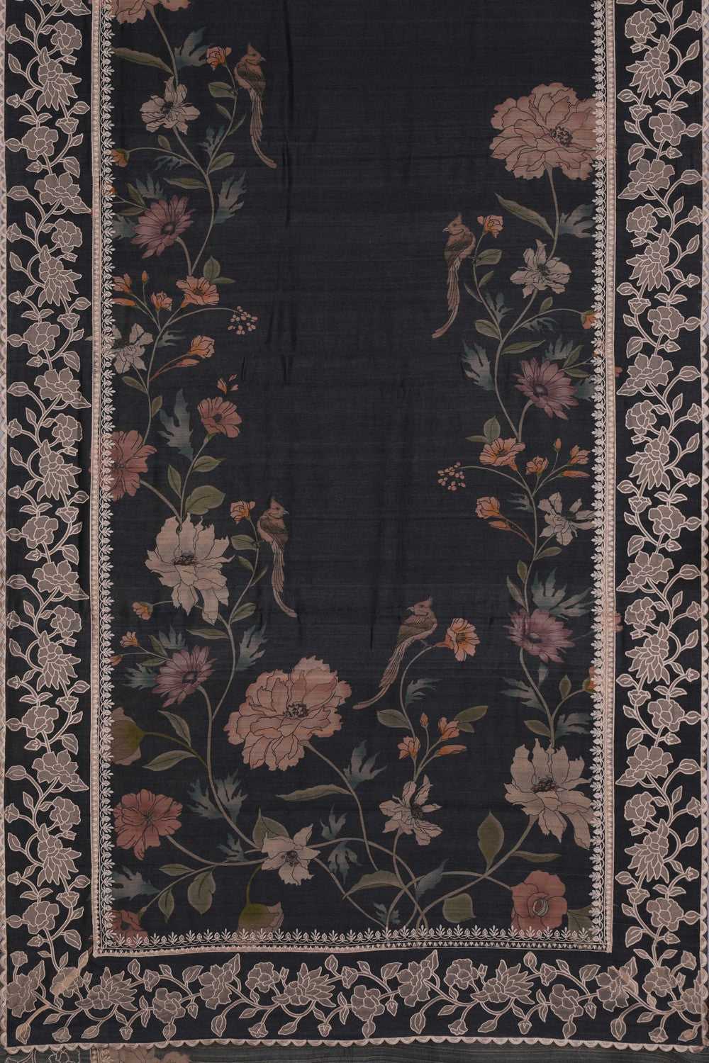 Image of Tussar Silk Floral Printed Saree