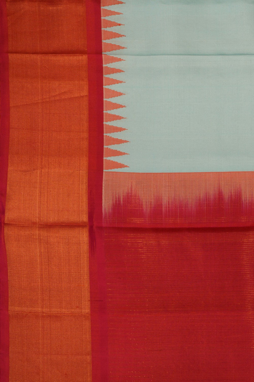 Image of Gadwal Silk Kattam Aqua Green Dupatta