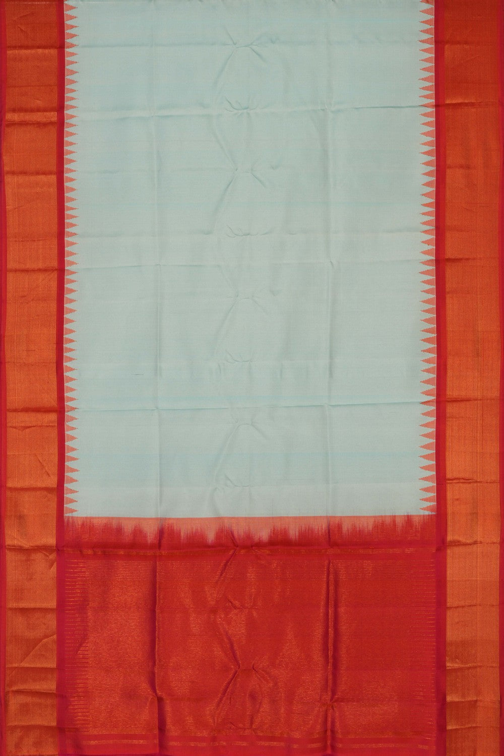 Image of Gadwal Silk Kattam Aqua Green Dupatta