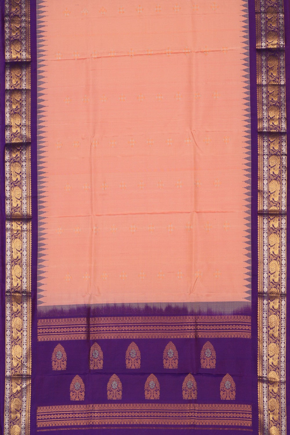Image of Gadwal Silk Peach Dupatta