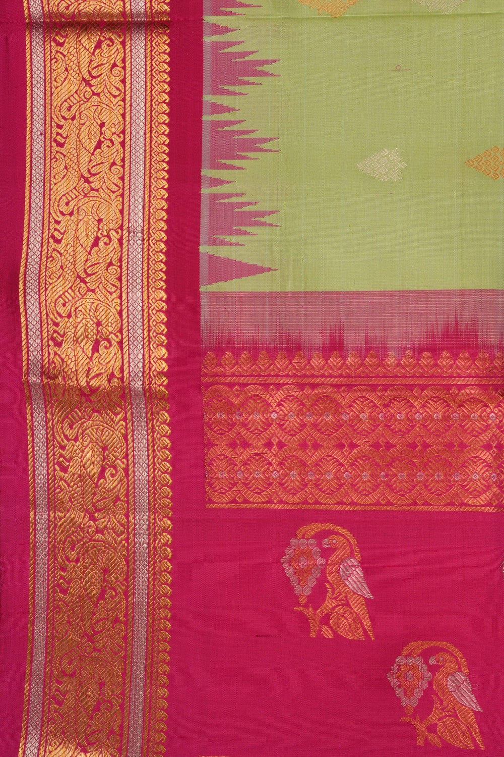 Image of Gadwal Silk Mint Green Dupatta