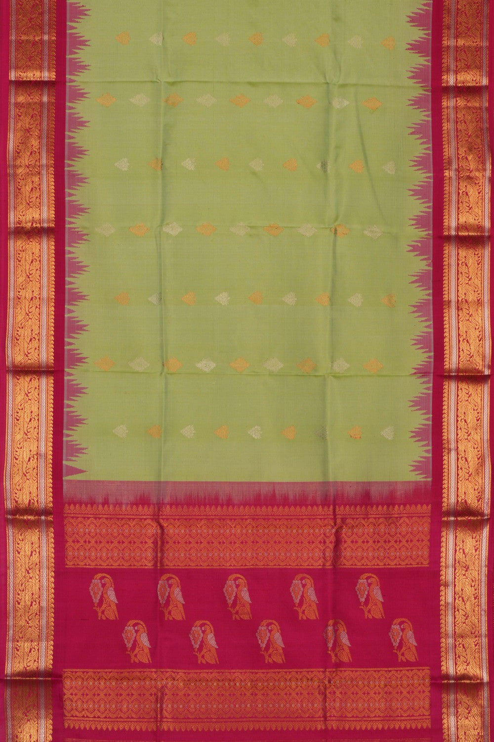 Image of Gadwal Silk Mint Green Dupatta