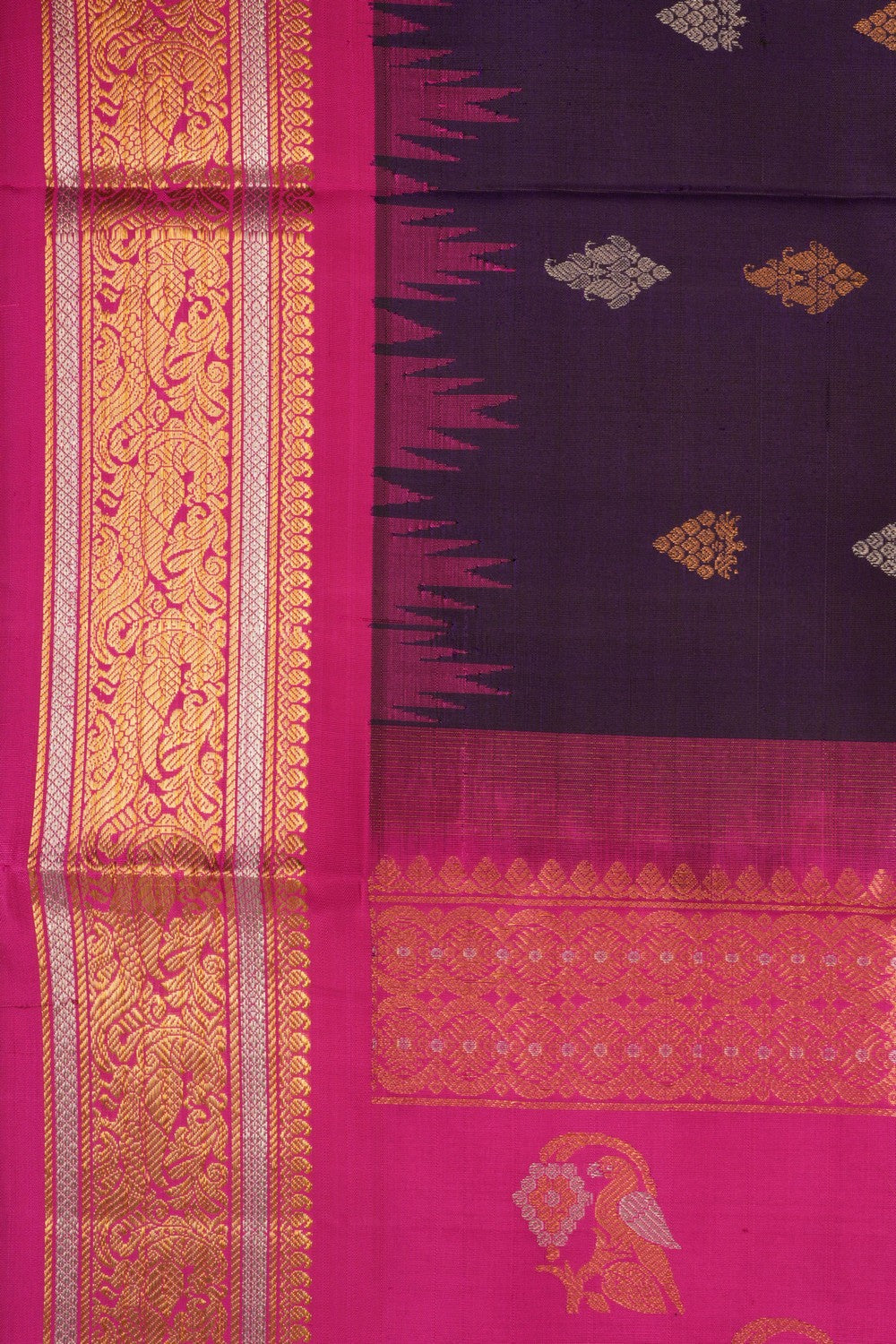 Image of Gadwal Silk Purple Dupatta
