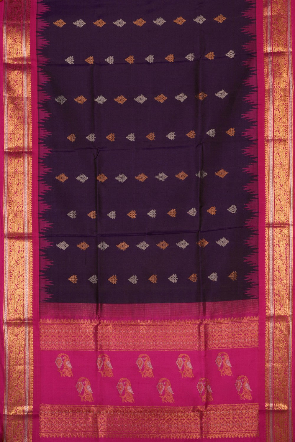 Image of Gadwal Silk Purple Dupatta