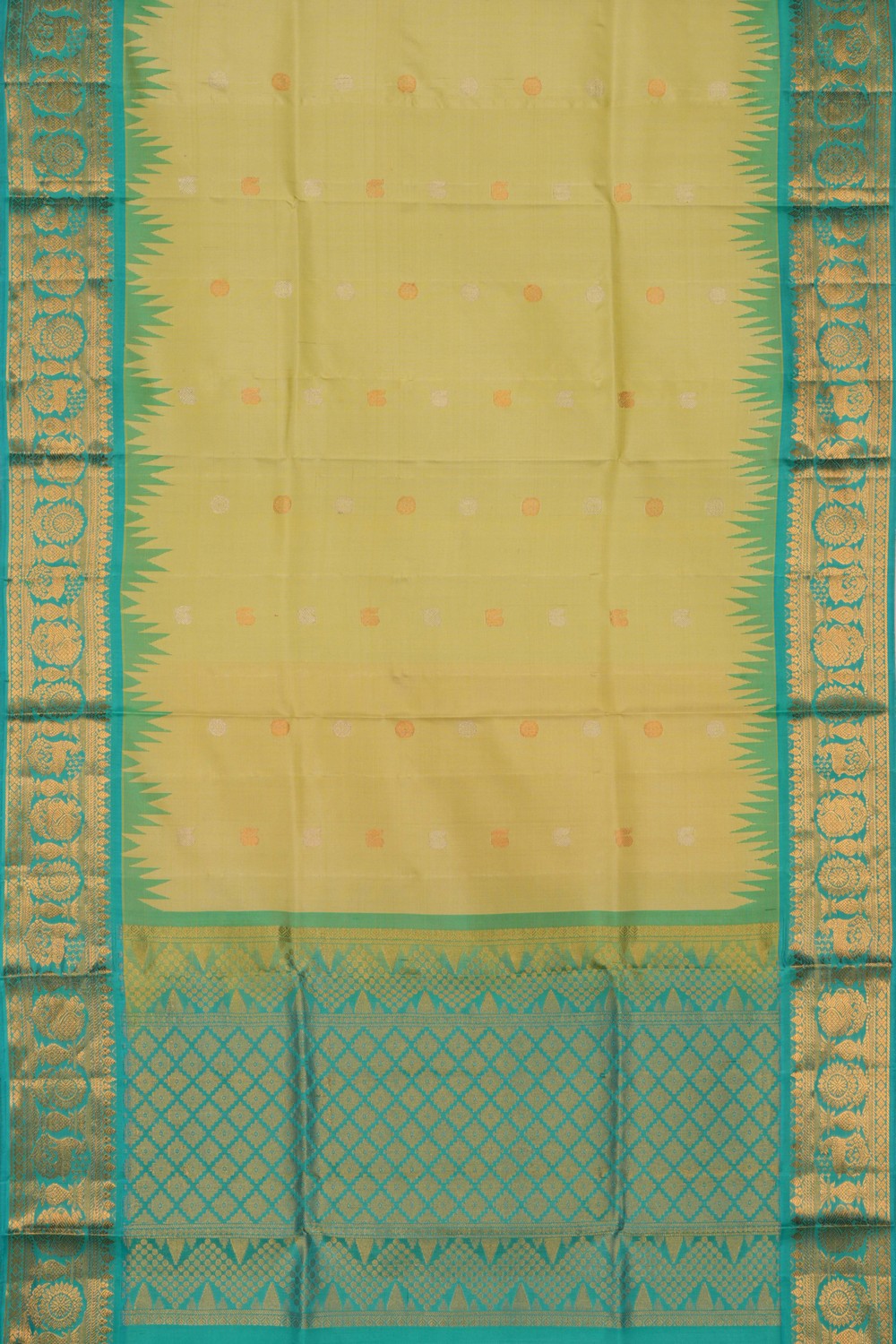 Image of Gadwal Silk Spring Yellow Dupatta