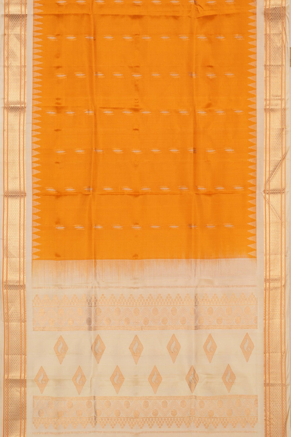 Image of Gadwal Silk Yellow Dupatta