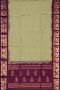 Image of Gadwal Silk Smoky Green Dupatta