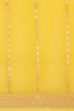 Image of Banarasi Kora Tissue Yellow Saree