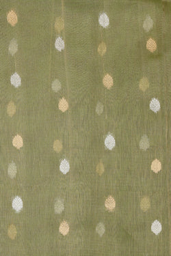 Image of Banarasi Kora Tissue Green Saree