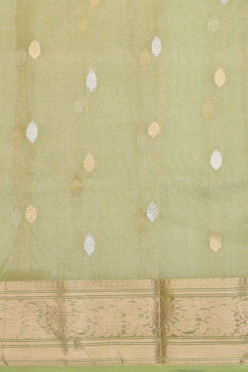 Banarasi Kora Tissue Green Saree