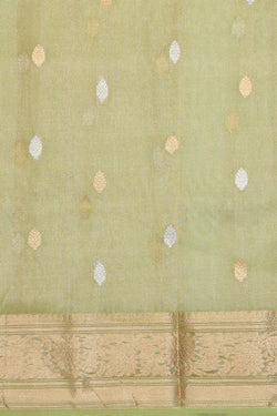 Image of Banarasi Kora Tissue Green Saree