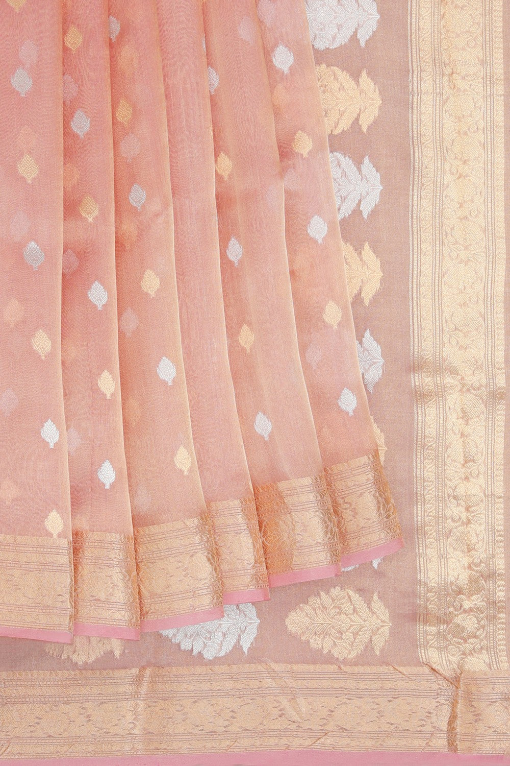 Banarasi Kora Tissue Pink Saree