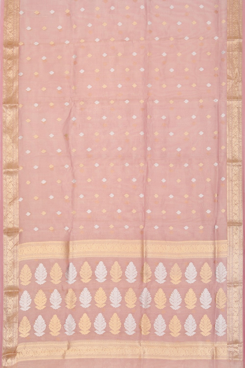 Banarasi Kora Tissue Pink Saree