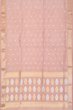 Image of Banarasi Kora Tissue Pink Saree