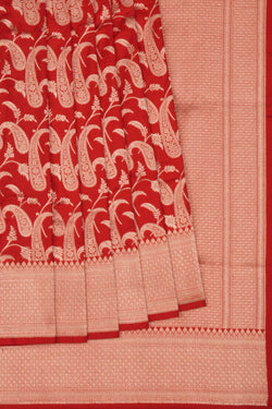 Image of Banarasi Katan Silk Red Saree