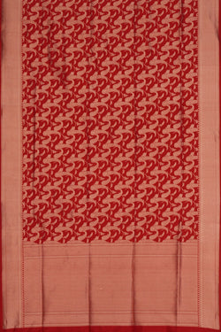 Image of Banarasi Katan Silk Red Saree