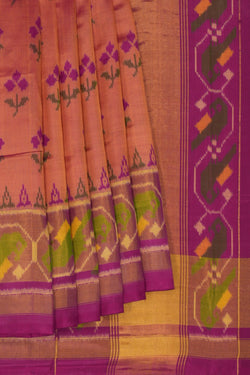 Image of Rajkot Patola Silk Onion-Pink Saree