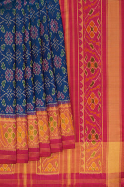 Image of Rajkot Patola Silk Blue Saree