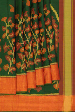 Image of Rajkot Patola Silk Green Saree