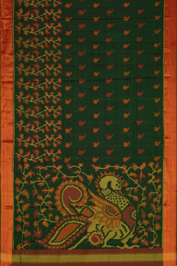 Image of Rajkot Patola Silk Green Saree