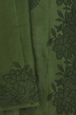 Image of Tussar Silk Embroidery Saree