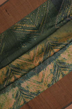 Image of Tussar Silk Embroidery Saree