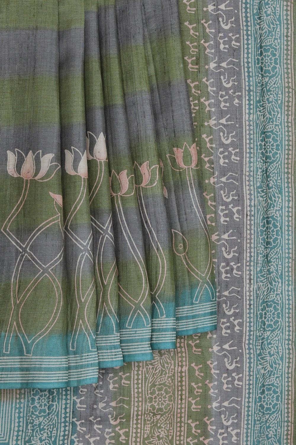 Tussar Silk Printed Saree