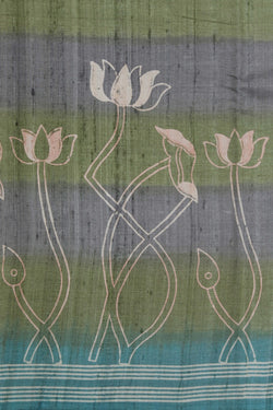 Image of Tussar Silk Printed Saree