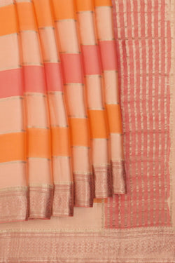 Image of Crepe Peach Saree