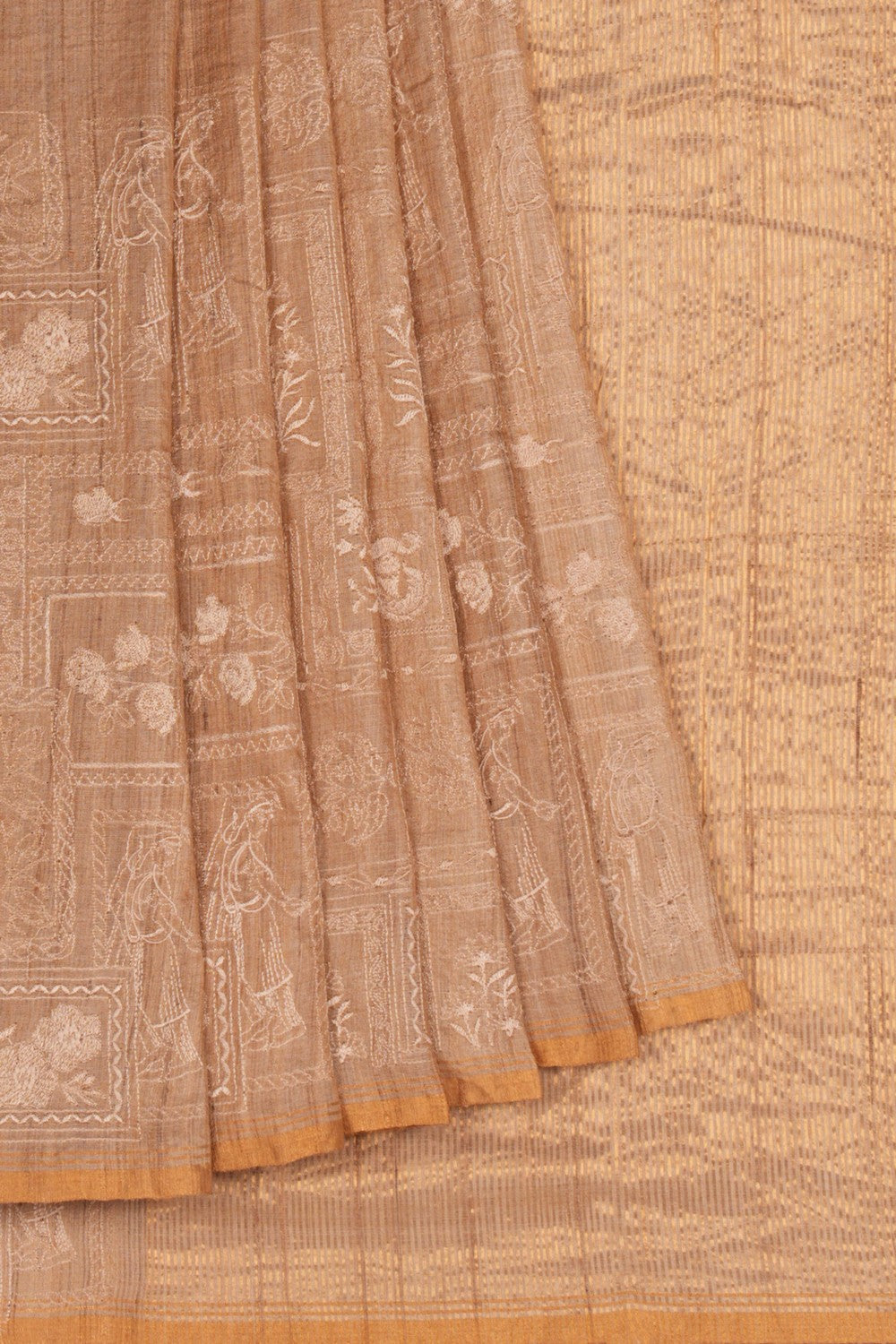 Tussar Silk Embroidery Saree