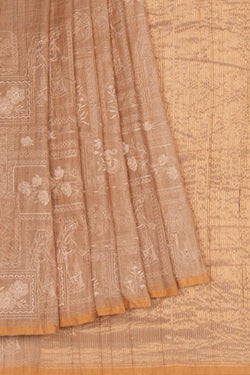 Image of Tussar Silk Embroidery Saree