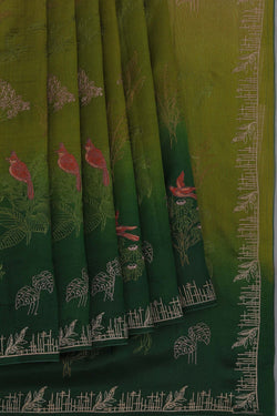 Image of Tussar Silk Embroidery Saree