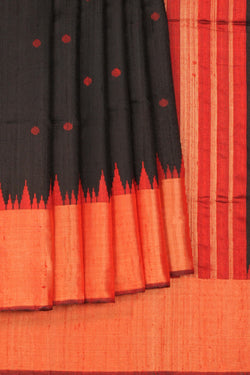 Image of Banarasi Dupion-Silk Black Saree