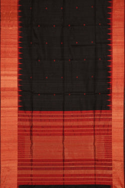 Image of Banarasi Dupion-Silk Black Saree