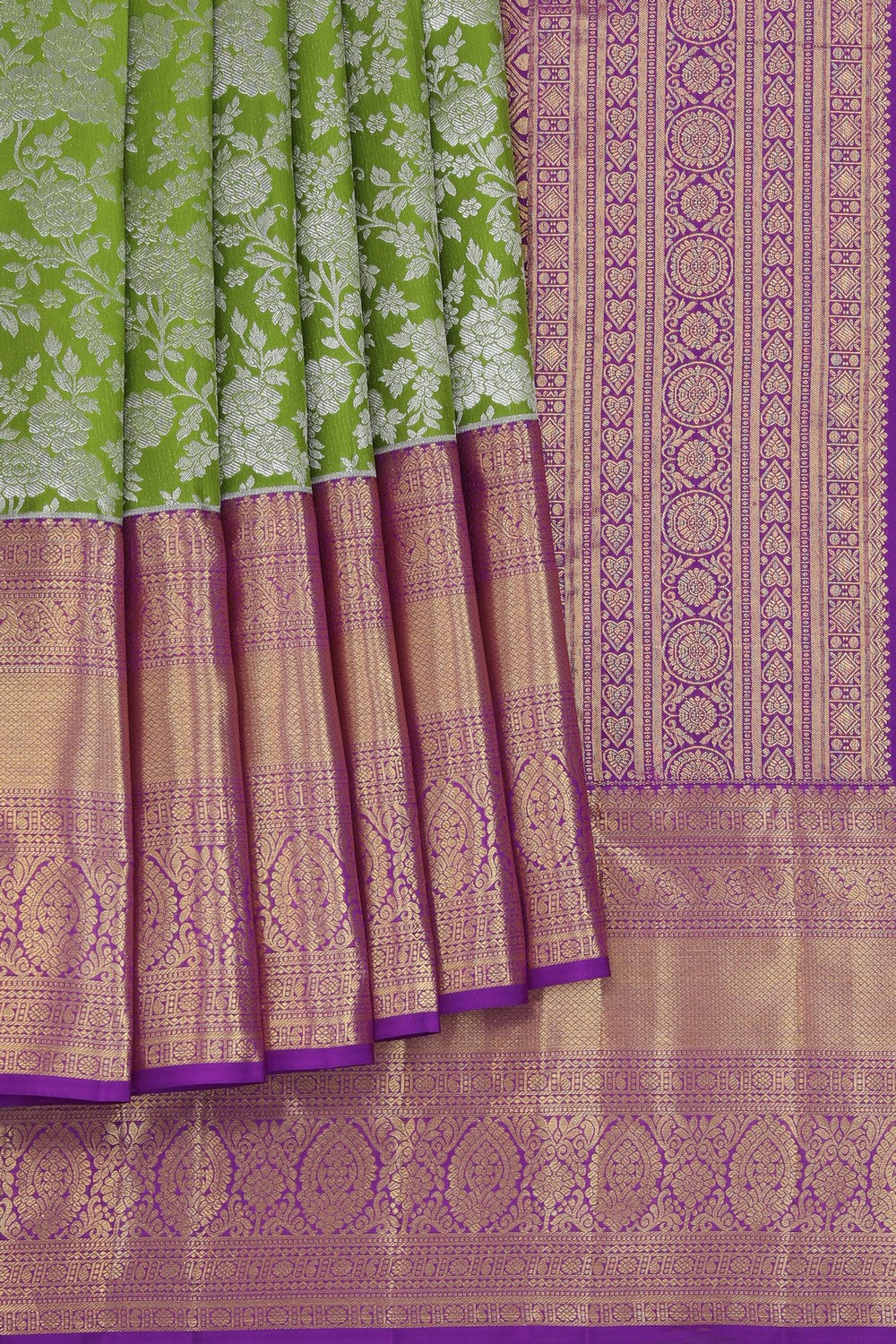 Kanchipattu Brocade Green Saree