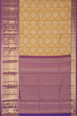 Image of Kanchipattu Tissue Brocade Yellow Saree