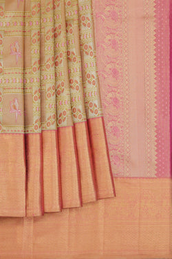 Image of Kanchipattu Tissue Brocade Green Saree