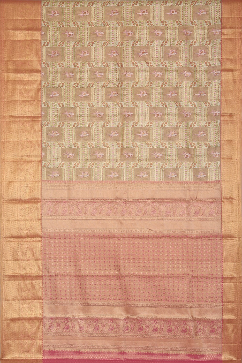 Image of Kanchipattu Tissue Brocade Green Saree