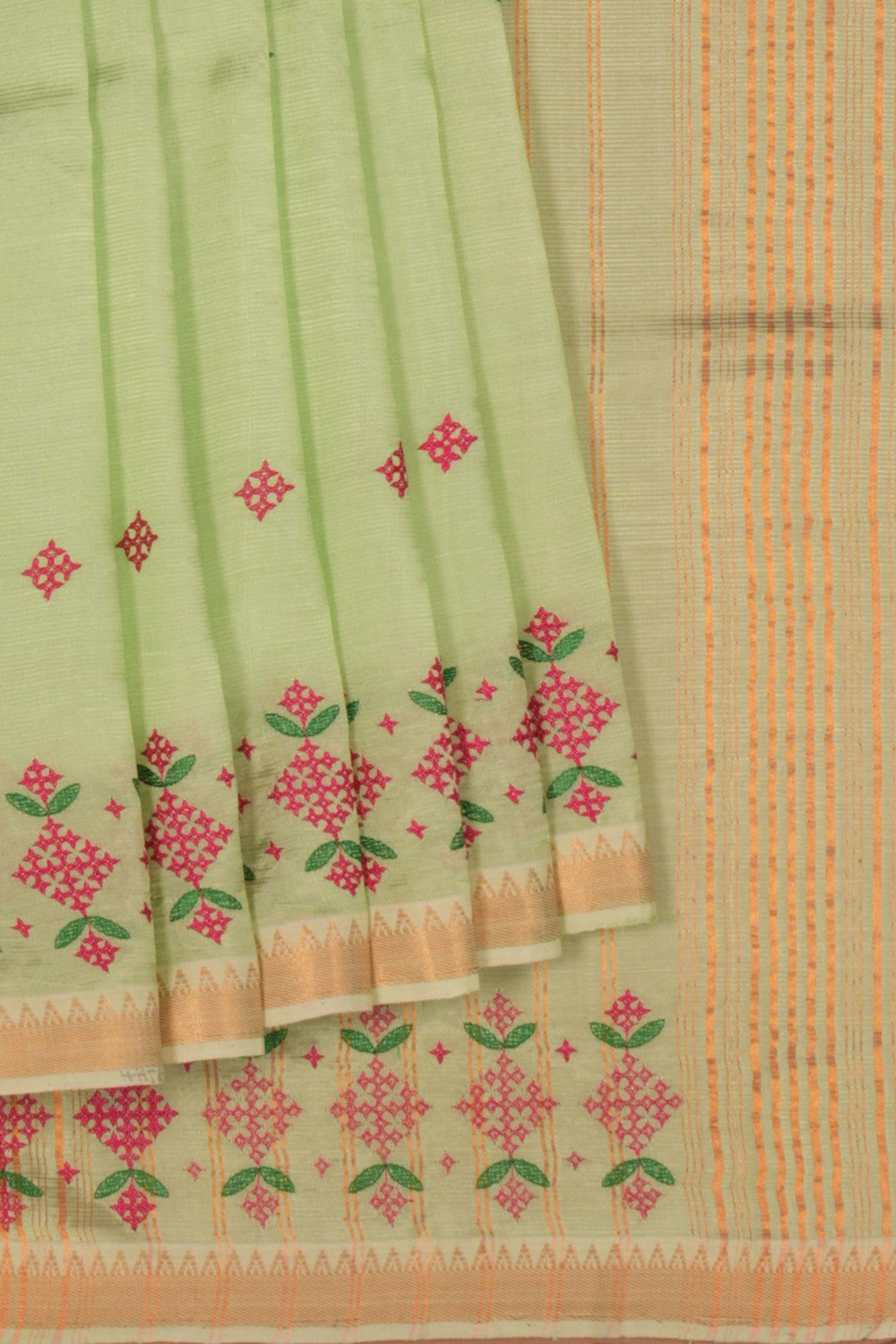 Kutchwork Mangalgiri Silk Saree