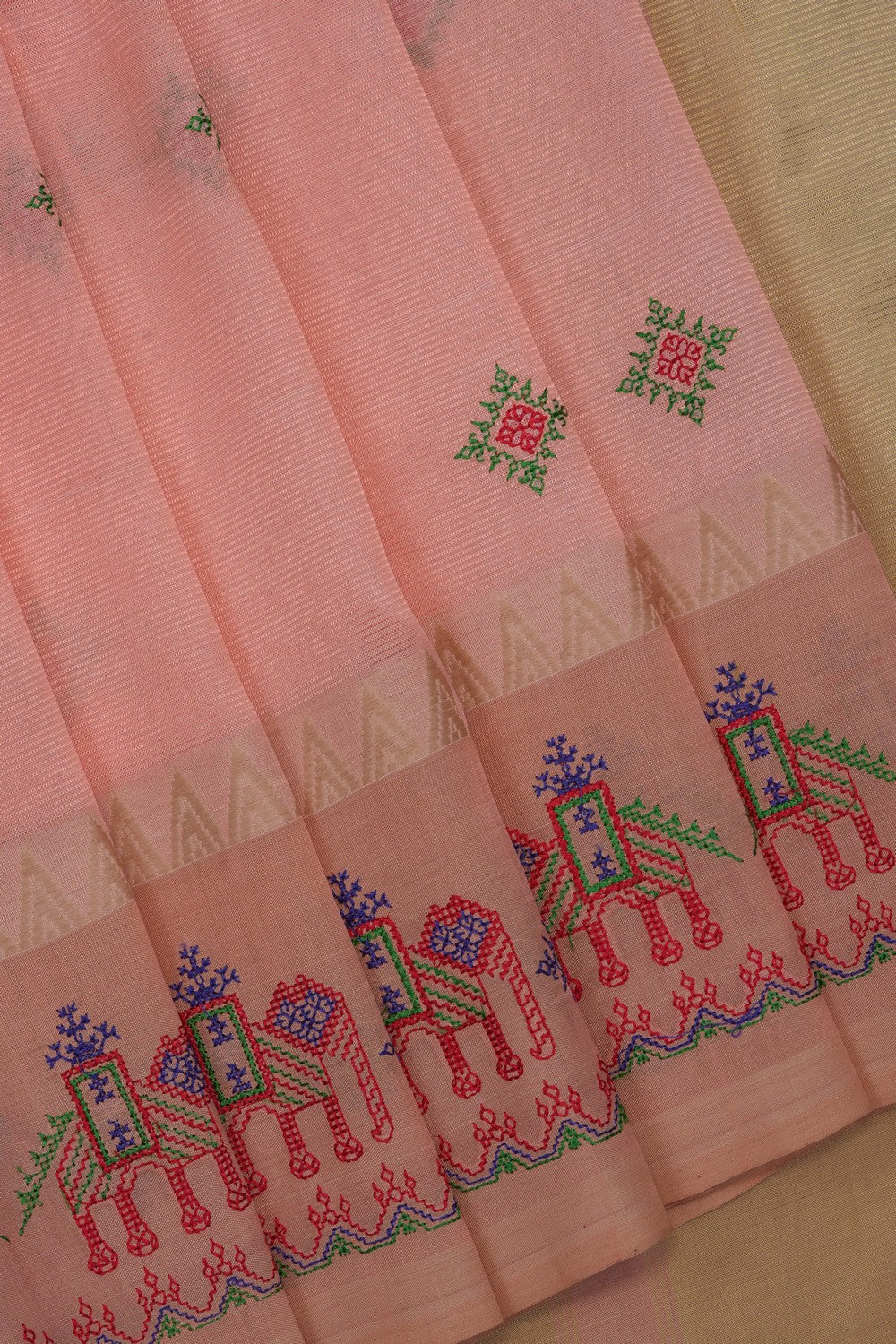 Image of Kasuti Embroidery Mangalgiri Silk Saree