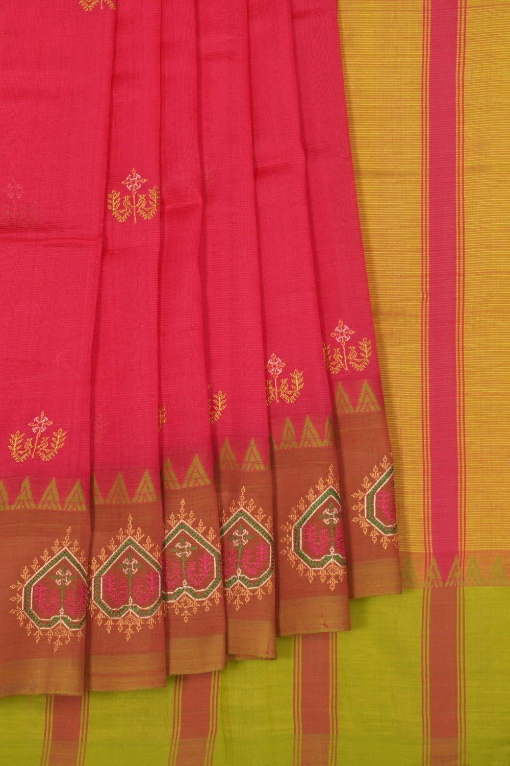 Kutchwork Mangalgiri Silk Saree