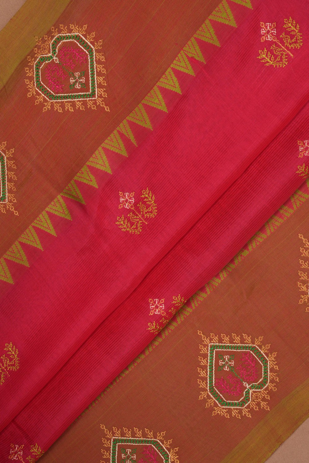 Kutchwork Mangalgiri Silk Saree